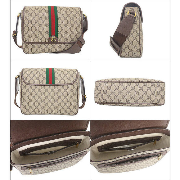 Gucci Shoulder Bag Beige Ebony Ophidia GG Supreme Messenger Crossbody - Picture 2 of 3